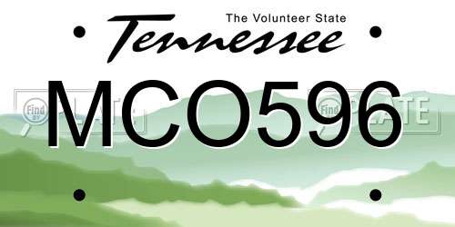 MCO596 Tennessee License Plate