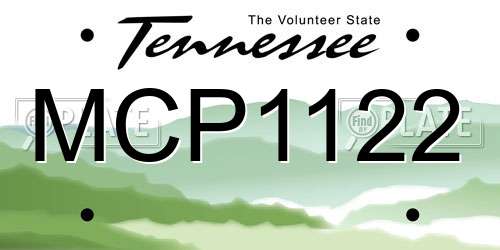 MCP1122 Tennessee License Plate