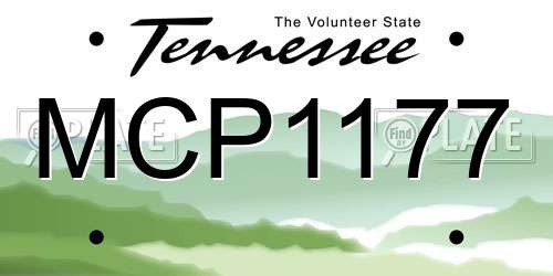 MCP1177 Tennessee License Plate