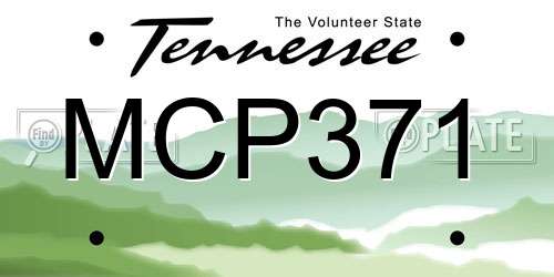 MCP371 Tennessee License Plate
