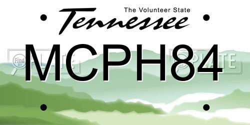 MCPH84 Tennessee License Plate