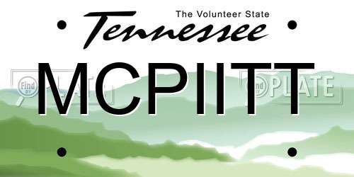 MCPIITT Tennessee License Plate