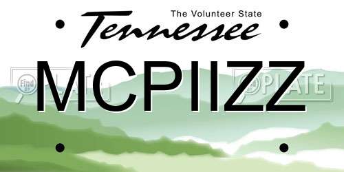 MCPIIZZ Tennessee License Plate