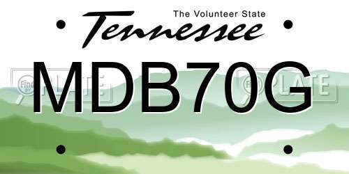 MDB70G Tennessee License Plate