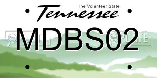 MDBS02 Tennessee License Plate