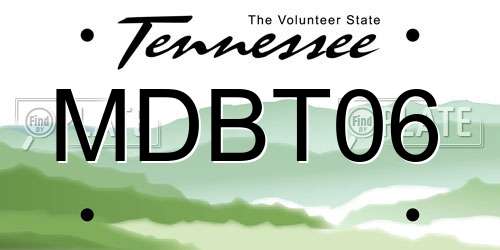 MDBT06 Tennessee License Plate