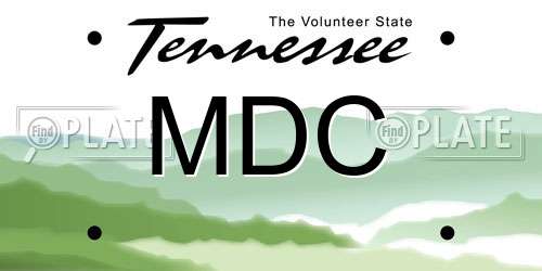 MDC Tennessee License Plate