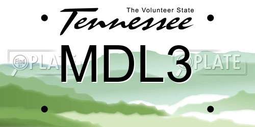 MDL3 Tennessee License Plate