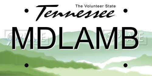 MDLAMB Tennessee License Plate