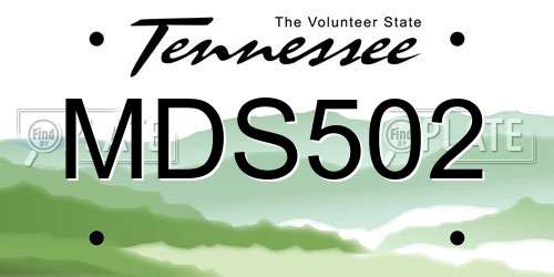 MDS502 Tennessee License Plate