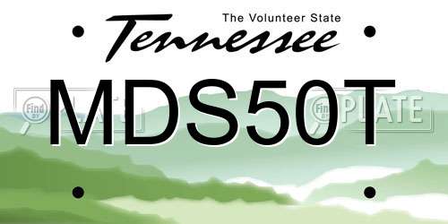 MDS50T Tennessee License Plate