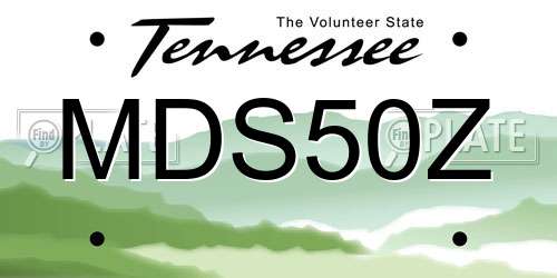 MDS50Z Tennessee License Plate