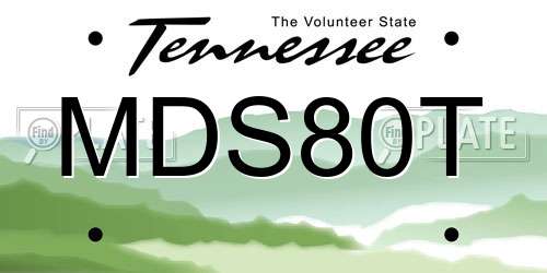 MDS80T Tennessee License Plate