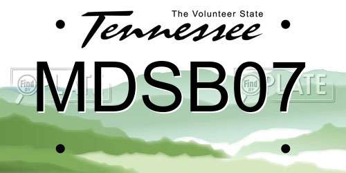 MDSB07 Tennessee License Plate