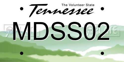 MDSS02 Tennessee License Plate