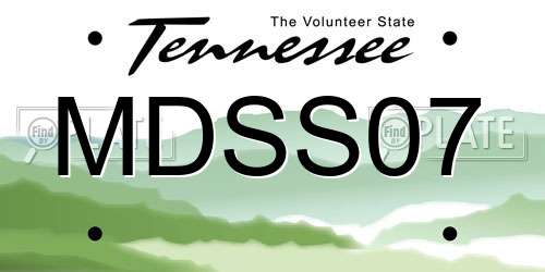 MDSS07 Tennessee License Plate