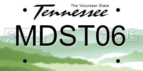 MDST06 Tennessee License Plate