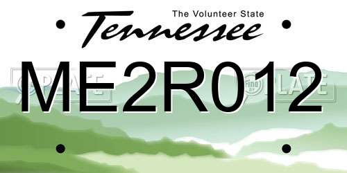 ME2R012 Tennessee License Plate