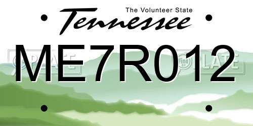 ME7R012 Tennessee License Plate