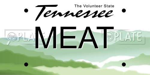 MEAT Tennessee License Plate