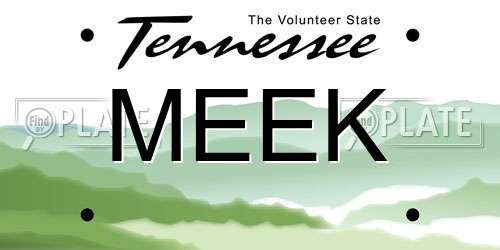 MEEK Tennessee License Plate