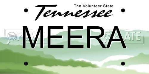 MEERA Tennessee License Plate