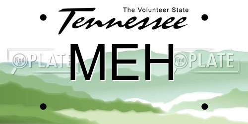 MEH Tennessee License Plate