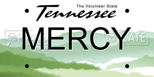 MERCY Tennessee License Plate