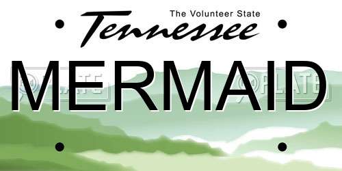 MERMAID Tennessee License Plate