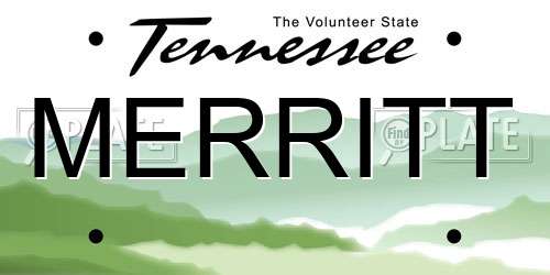 MERRITT Tennessee License Plate