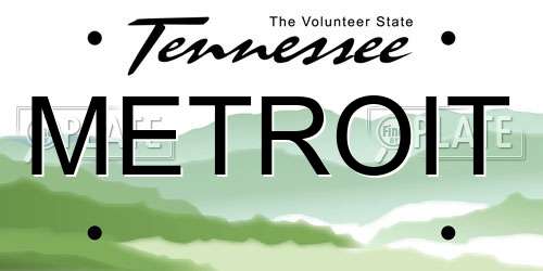 METROIT Tennessee License Plate