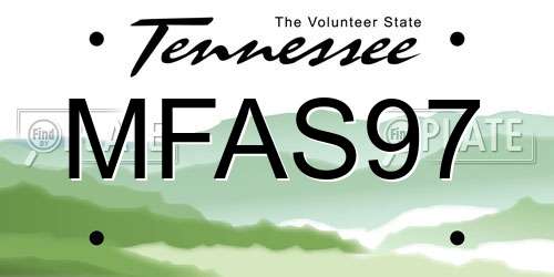 MFAS97 Tennessee License Plate