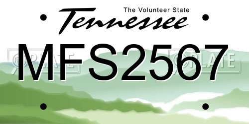 MFS2567 Tennessee License Plate