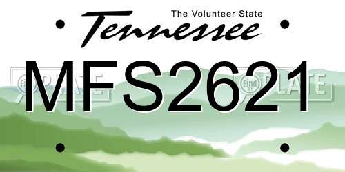 MFS2621 Tennessee License Plate
