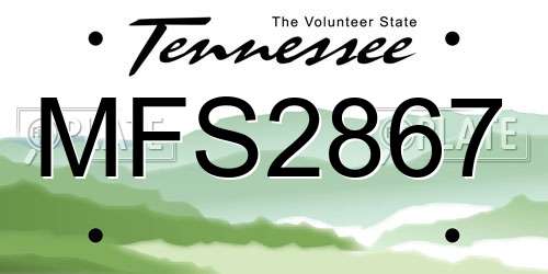 MFS2867 Tennessee License Plate