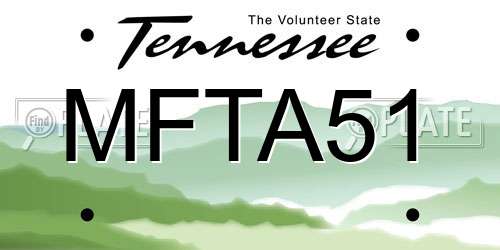 MFTA51 Tennessee License Plate