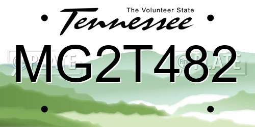 MG2T482 Tennessee License Plate