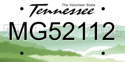 MG52112 Tennessee License Plate