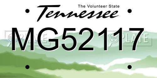 MG52117 Tennessee License Plate