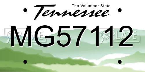MG57112 Tennessee License Plate