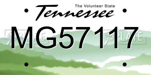 MG57117 Tennessee License Plate
