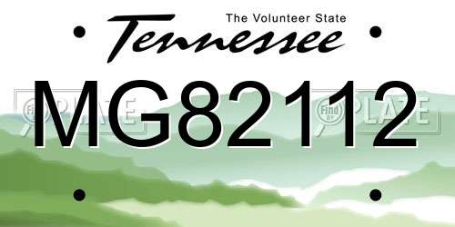 MG82112 Tennessee License Plate
