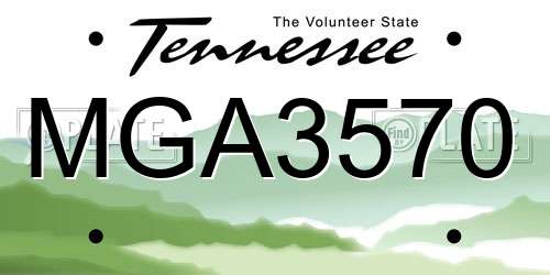 MGA3570 Tennessee License Plate