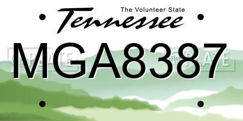 MGA8387 Tennessee License Plate
