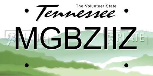 MGBZIIZ Tennessee License Plate