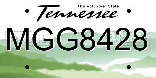 MGG8428 Tennessee License Plate