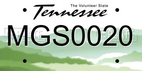 MGS0020 Tennessee License Plate