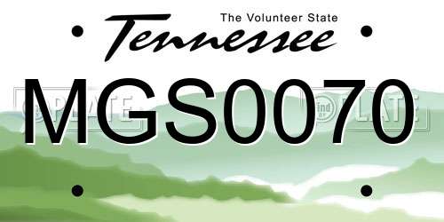 MGS0070 Tennessee License Plate