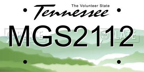 MGS2112 Tennessee License Plate