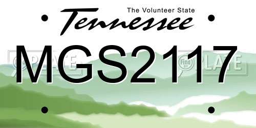 MGS2117 Tennessee License Plate